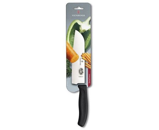 Кухонный нож Victorinox SwissClassic сантоку 17 см, черный (6.8503.17B), изображение 2 Кухонный нож Victorinox SwissClassic сантоку 17 см, черный (6.8503.17B), изображение 2