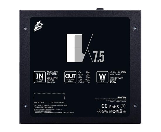 Блок питания 1stPlayer 750W (PS-750FK), изображение 6 Блок питания 1stPlayer 750W (PS-750FK), изображение 6