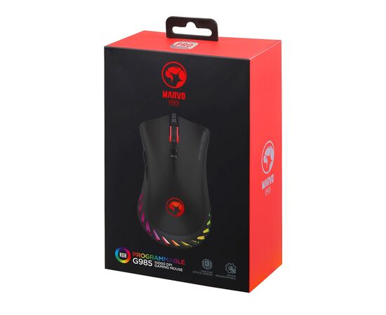 Мышка Marvo G985 RGB-LED USB Black (G985), изображение 6 Мышка Marvo G985 RGB-LED USB Black (G985), изображение 6