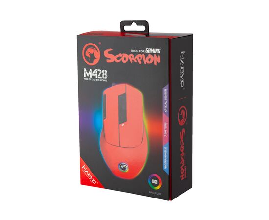 Мышка Marvo M428 RGB-LED USB Red (M428 Red), изображение 6 Мышка Marvo M428 RGB-LED USB Red (M428 Red), изображение 6