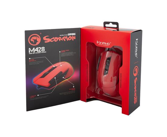 Мышка Marvo M428 RGB-LED USB Red (M428 Red), изображение 7 Мышка Marvo M428 RGB-LED USB Red (M428 Red), изображение 7