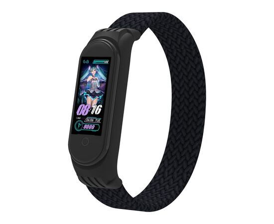Ремінець до фітнес браслета Armorstandart Braided Solo Loop для Xiaomi Mi Band 4/5/6 Black size M (ARM58769)
