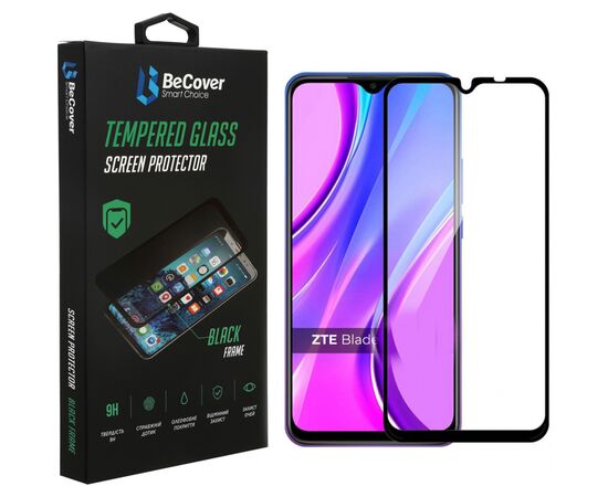 Стекло защитное BeCover ZTE Blade V2020 Smart Black (706781)
