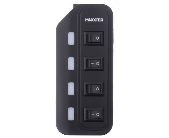 Концентратор Maxxter 4 x USB 2.0 Type-A 1m cable + 5V1A adapter (HU2A-4P-AC-02), изображение 3 Концентратор Maxxter 4 x USB 2.0 Type-A 1m cable + 5V1A adapter (HU2A-4P-AC-02), изображение 3