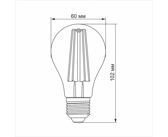 Лампочка Videx Filament A60FMD 7W E27 4100K 220V (VL-A60FMD-07274), изображение 3 Лампочка Videx Filament A60FMD 7W E27 4100K 220V (VL-A60FMD-07274), изображение 3