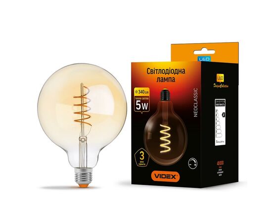 Лампочка Videx Filament G125FASD 5W E27 2200K 220V (VL-G125FASD-05272), изображение 2 Лампочка Videx Filament G125FASD 5W E27 2200K 220V (VL-G125FASD-05272), изображение 2