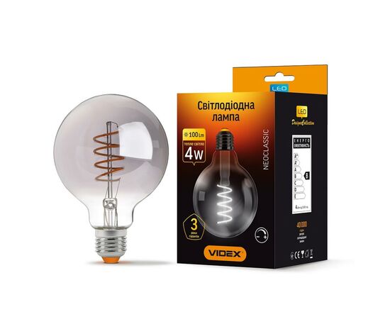 Лампочка Videx Filament G95FGD 4W E27 2100K 220V (VL-G95FGD-04272), изображение 2 Лампочка Videx Filament G95FGD 4W E27 2100K 220V (VL-G95FGD-04272), изображение 2