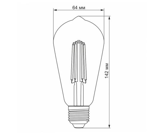 Лампочка Videx Filament ST64FAD 6W E27 2200K 220V (VL-ST64FAD-06272), изображение 3 Лампочка Videx Filament ST64FAD 6W E27 2200K 220V (VL-ST64FAD-06272), изображение 3