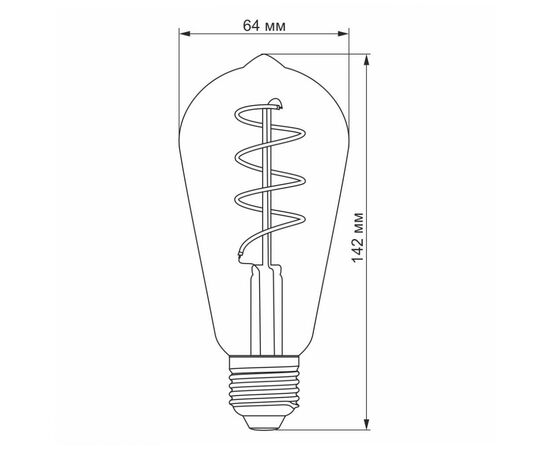 Лампочка Videx Filament ST64FGD 4W E27 2100K 220V (VL-ST64FGD-04272), изображение 3 Лампочка Videx Filament ST64FGD 4W E27 2100K 220V (VL-ST64FGD-04272), изображение 3