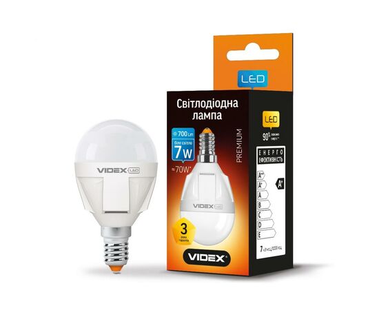 Лампочка Videx G45 7W E14 4100K 220V (VL-G45-07144), изображение 2 Лампочка Videx G45 7W E14 4100K 220V (VL-G45-07144), изображение 2