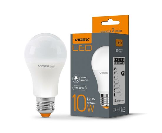Лампочка Videx A60e 10W E27 4100K 220V з сенсором (VL-A60e-10274-N), изображение 2 Лампочка Videx A60e 10W E27 4100K 220V з сенсором (VL-A60e-10274-N), изображение 2