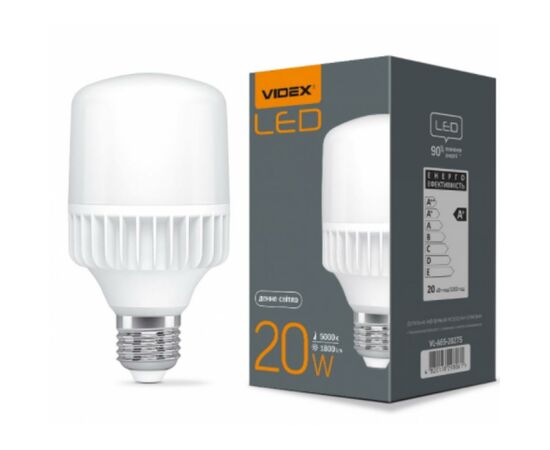 Лампочка Videx A65 20W E27 5000K 220V (VL-A65-20275), изображение 2 Лампочка Videx A65 20W E27 5000K 220V (VL-A65-20275), изображение 2