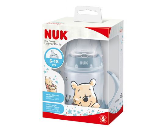 Пляшечка для годування Nuk Disney First Choice з ручками 150 мл Cиній (3954049), зображення 2