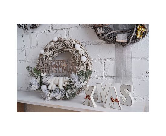 Різдвяний вінок ColorWay Merry Christmas з натуральних гілок ротанга (CW-MCW-41W), зображення 3 Різдвяний вінок ColorWay Merry Christmas з натуральних гілок ротанга (CW-MCW-41W), зображення 3