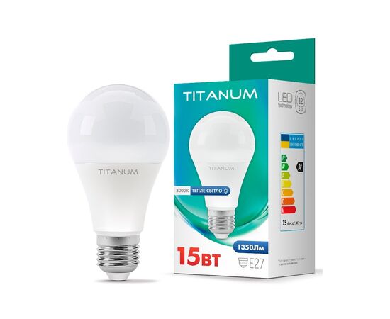 Лампочка TITANUM A65 15W E27 3000K (TLA6515273)