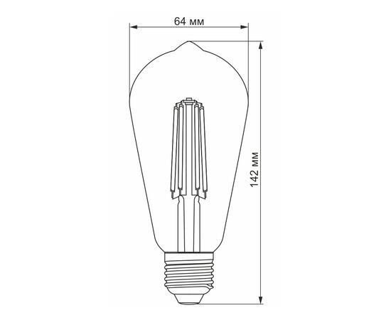 Лампочка Videx Filament ST64FA 10W E27 2200K бронза (VL-ST64FA-10272), изображение 3 Лампочка Videx Filament ST64FA 10W E27 2200K бронза (VL-ST64FA-10272), изображение 3