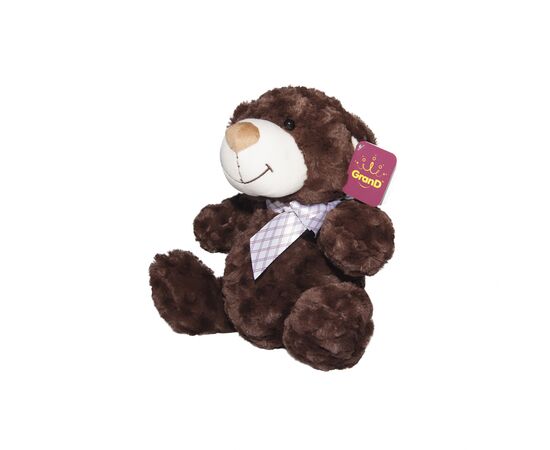 Мягкая игрушка Grand Медведь коричневый с бантом 33 см (3302GMU), изображение 2