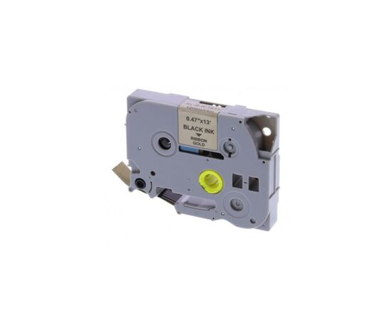 Стрічка для принтера етикеток UKRMARK RL-B-T831P-BK/GO, аналог TZE831. 12 мм х 8 м (CBTZ831)
