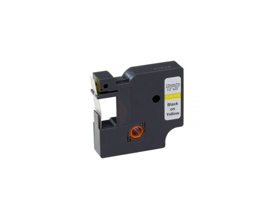 Стрічка для принтера етикеток UKRMARK RL-D-45018P-BK/YE, аналог DYMO S0720580, 12мм х 7м. (CD45018P)