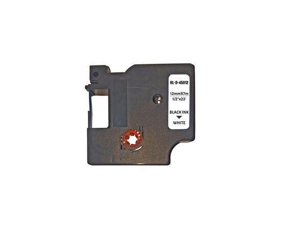 Лента для принтера этикеток UKRMARK RL-D-R-46012-BK/WT шелковая лента. для DYMO серии D1. 12мм (CD46012)