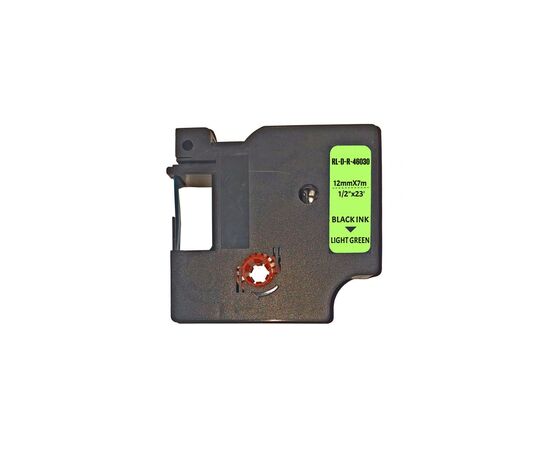 Стрічка для принтера етикеток UKRMARK RL-D-R-46030-BK/LG шовкова стрічка. для DYMO серії D1. 12мм (CD46030)