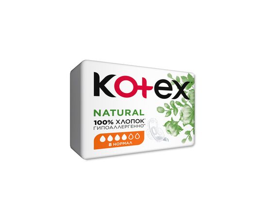 Гігієнічні прокладки Kotex Natural Normal 8 шт. (5029053575322), зображення 2 Гігієнічні прокладки Kotex Natural Normal 8 шт. (5029053575322), зображення 2