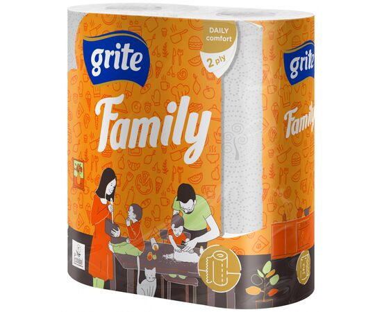 Паперові рушники Grite Family 2 шари 2 рулони (4770023348583)