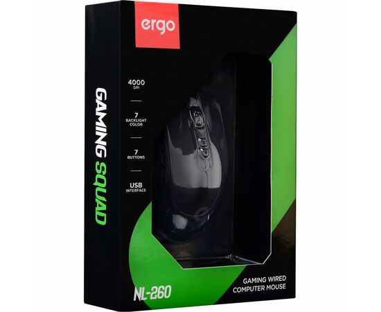 Мышка Ergo NL-260 USB Black (NL-260), изображение 6 Мышка Ergo NL-260 USB Black (NL-260), изображение 6