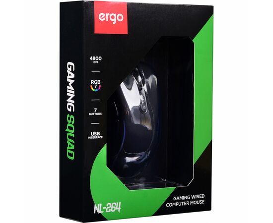 Мышка Ergo NL-264 USB Black (NL-264), изображение 6 Мышка Ergo NL-264 USB Black (NL-264), изображение 6