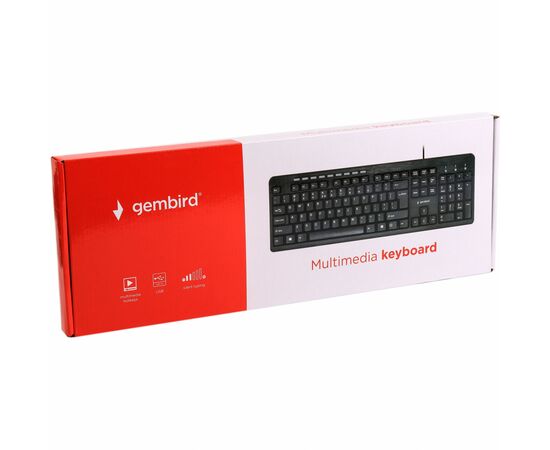 Клавиатура Gembird KB-UM-106-UA USB Black (KB-UM-106-UA), изображение 3 Клавиатура Gembird KB-UM-106-UA USB Black (KB-UM-106-UA), изображение 3