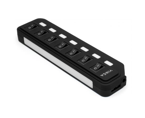 Концентратор Vinga USB3.0 to 7*USB3.0 HUB with switch and power adapter (VHA3A7SP), изображение 2 Концентратор Vinga USB3.0 to 7*USB3.0 HUB with switch and power adapter (VHA3A7SP), изображение 2