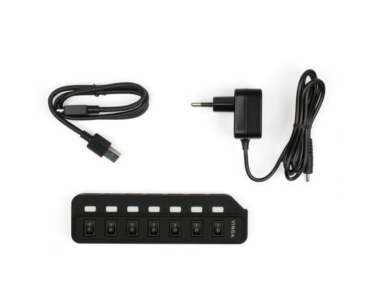 Концентратор Vinga USB3.0 to 7*USB3.0 HUB with switch and power adapter (VHA3A7SP), изображение 5 Концентратор Vinga USB3.0 to 7*USB3.0 HUB with switch and power adapter (VHA3A7SP), изображение 5