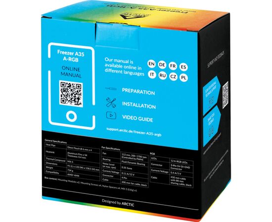 Кулер для процессора Arctic Freezer A35 ARGB (ACFRE00115A), изображение 9 Кулер для процессора Arctic Freezer A35 ARGB (ACFRE00115A), изображение 9