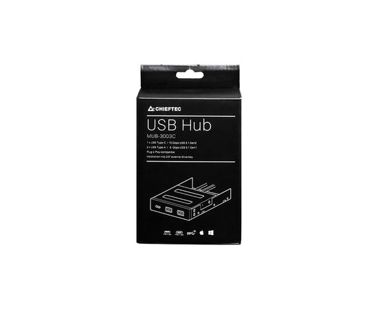 Концентратор Chieftec 3.5" 2xUSB 3.1 Gen.1 / 1xUSB 3.1 Gen.2 Type-C (MUB-3003C), изображение 5 Концентратор Chieftec 3.5" 2xUSB 3.1 Gen.1 / 1xUSB 3.1 Gen.2 Type-C (MUB-3003C), изображение 5