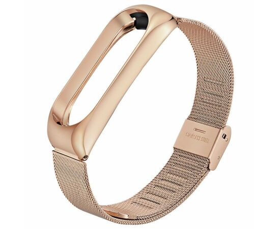 Ремешок для фитнес браслета BeCover Metal для Xiaomi Mi Band 3/4 Rose Gold (704654)