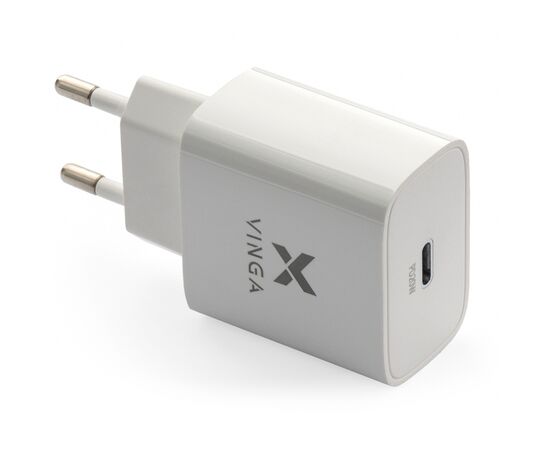 Зарядний пристрій Vinga PD Type-C 20W Charger white (VWCPDC)