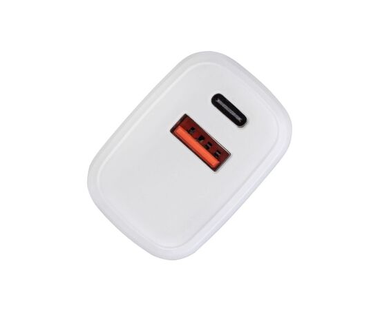 Зарядное устройство RivaCase 1 USB-A + 1 Type-C, QC 3.0+PD 20W (PS4192 W00 (White)), изображение 2