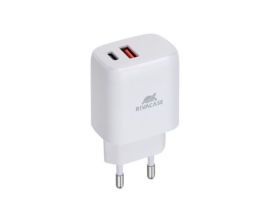 Зарядний пристрій RivaCase 1 USB-A + 1 Type-C, QC 3.0+PD 20W (PS4192 W00 (White))