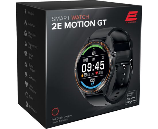 Смарт-часы 2E Motion GT 46 mm Black-Orange (2E-CWW20BKOR), изображение 2 Смарт-часы 2E Motion GT 46 mm Black-Orange (2E-CWW20BKOR), изображение 2