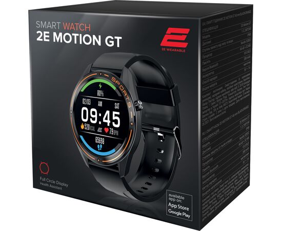 Смарт-часы 2E Motion GT 46 mm Black-Orange (2E-CWW20BKOR), изображение 3 Смарт-часы 2E Motion GT 46 mm Black-Orange (2E-CWW20BKOR), изображение 3