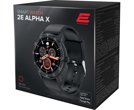 Смарт-часы 2E Alpha X 46 mm Black-Silver (2E-CWW30BKSL), изображение 2 Смарт-часы 2E Alpha X 46 mm Black-Silver (2E-CWW30BKSL), изображение 2