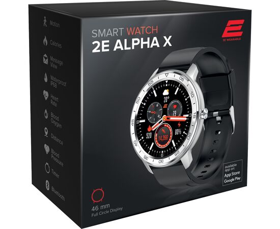 Смарт-часы 2E Alpha X 46 mm Silver (2E-CWW30SL), изображение 3 Смарт-часы 2E Alpha X 46 mm Silver (2E-CWW30SL), изображение 3