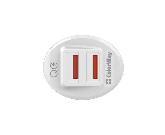 Зарядное устройство ColorWay 2USB Quick Charge 3.0 (36W (CW-CHA011Q-WT), изображение 5 Зарядное устройство ColorWay 2USB Quick Charge 3.0 (36W (CW-CHA011Q-WT), изображение 5