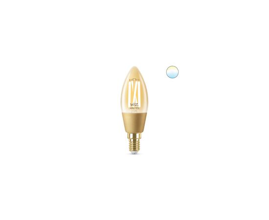 Умная лампочка WiZ E14 4.9W (25W 370Lm) C35 2000-5000K филаментная Wi-Fi (929003017701), изображение 2 Умная лампочка WiZ E14 4.9W (25W 370Lm) C35 2000-5000K филаментная Wi-Fi (929003017701), изображение 2