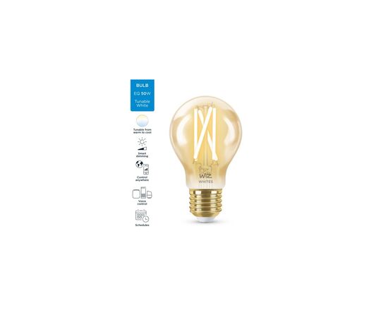 Умная лампочка WiZ E27 7W(50W 640Lm) A60 2000-5000К филаментная Wi-Fi (929003017401), изображение 7 Умная лампочка WiZ E27 7W(50W 640Lm) A60 2000-5000К филаментная Wi-Fi (929003017401), изображение 7