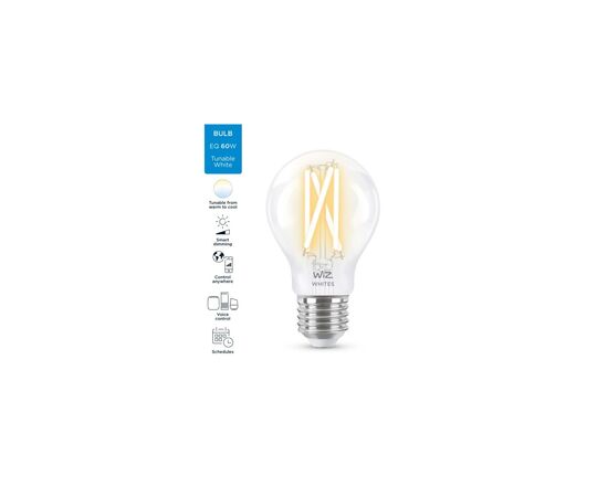 Розумна лампочка WiZ E27 7W(60W 806Lm) A60 2700-6500 філаментна Wi-Fi (929003017201), зображення 7 Розумна лампочка WiZ E27 7W(60W 806Lm) A60 2700-6500 філаментна Wi-Fi (929003017201), зображення 7