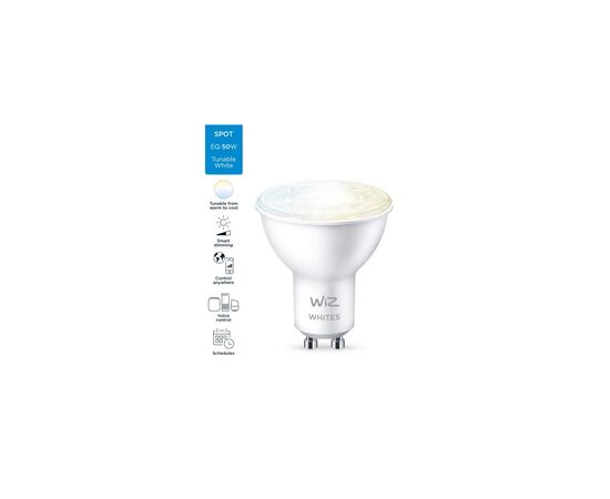 Умная лампочка WiZ GU10 4.7W(50W 400Lm) 2700-6500K Wi-Fi (929002448302), изображение 6 Умная лампочка WiZ GU10 4.7W(50W 400Lm) 2700-6500K Wi-Fi (929002448302), изображение 6