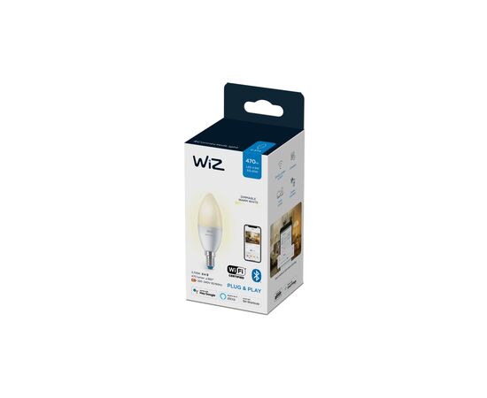 Умная лампочка WiZ E14 4.9W(40W 470Lm) C37 2700K диммируемая Wi-Fi (929002448502), изображение 7 Умная лампочка WiZ E14 4.9W(40W 470Lm) C37 2700K диммируемая Wi-Fi (929002448502), изображение 7