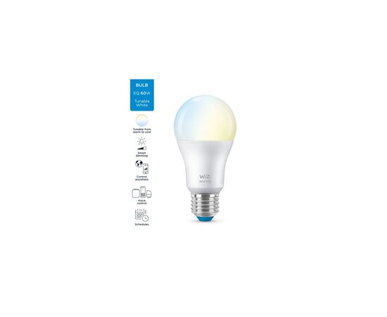 Умная лампочка WiZ E27 8W(60W 806Lm) A60 2700-6500K Wi-Fi (929002383502), изображение 5 Умная лампочка WiZ E27 8W(60W 806Lm) A60 2700-6500K Wi-Fi (929002383502), изображение 5