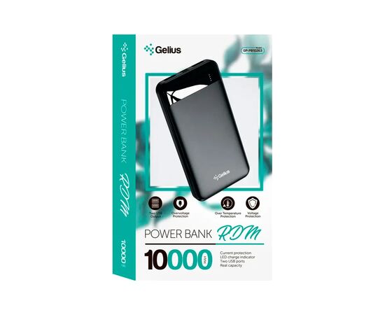Батарея универсальная Gelius Pro RDM GP-PB10263 10000mAh Black (00000087397), изображение 4 Батарея универсальная Gelius Pro RDM GP-PB10263 10000mAh Black (00000087397), изображение 4